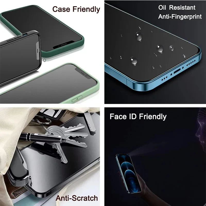 4PCS Privacy Screen Protectors For iPhone 15 13 11 12 14 Pro Max Mini Anti-spy Tempered Glass For iPhone X XS Max XR Glass